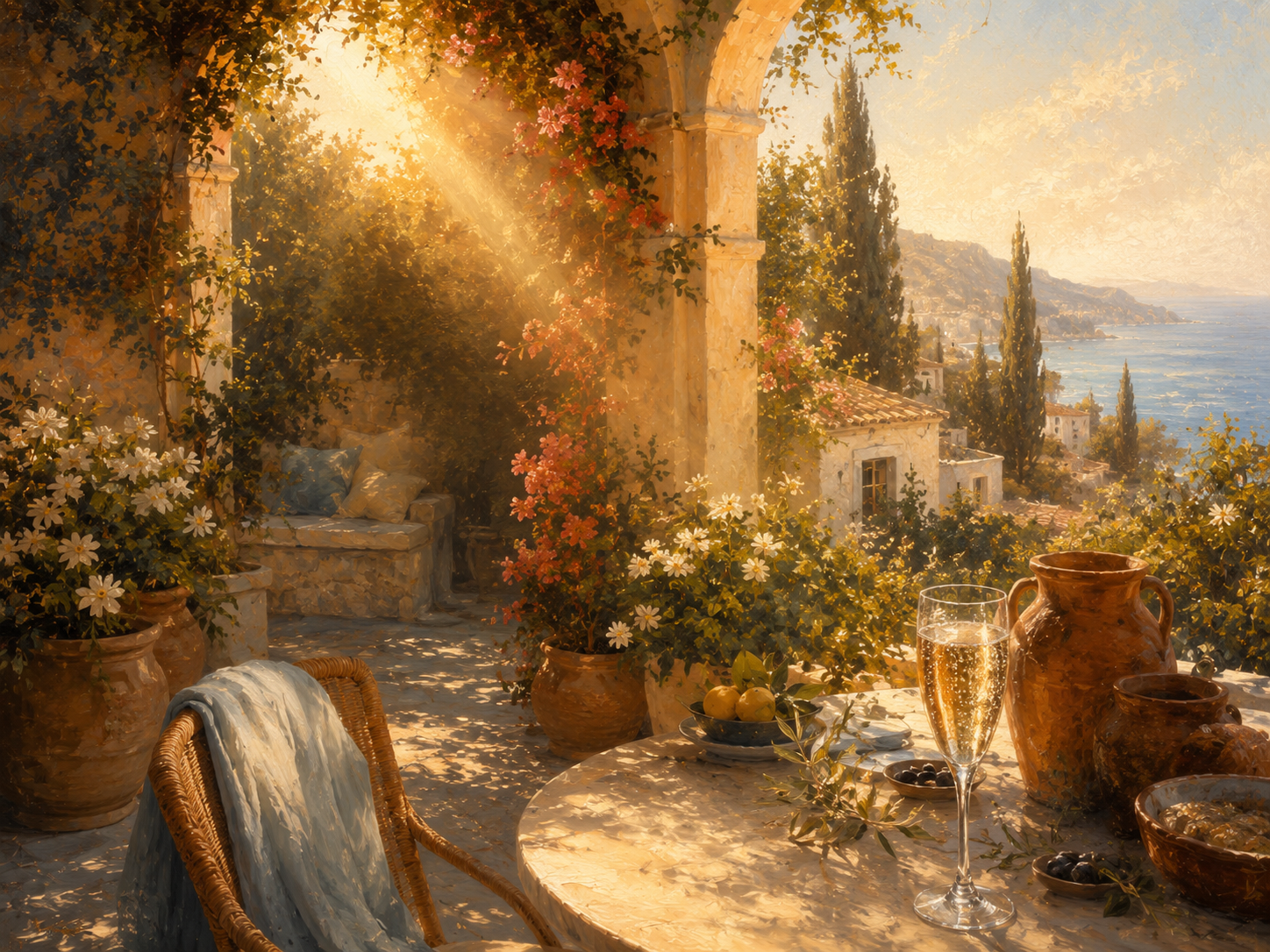 Illustration accompanying the poem Thinking of Costas, from Cyprus Symphony